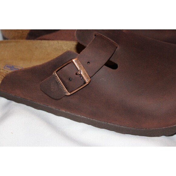 Birkenstock Men\'s Boston Natural Oiled Leather Clogs Sandals Habana NEW Sz EU 44 main image 4